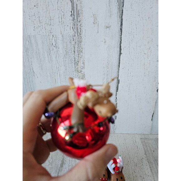 Hallmark reindeer slippers light up string light ornament Xmas tree reindeer lig - Picture 11 of 12
